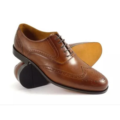 Oxford brogsy męskie koniakowe PW111 – exclusive