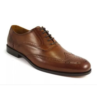 Oxford brogsy męskie koniakowe PW111 – exclusive