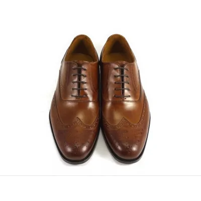 Oxford brogsy męskie koniakowe PW111 – exclusive