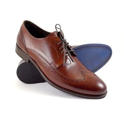 buty męskie Pilpol 1639 B203 Brązowe Brogsy