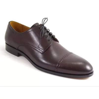 Burgundowe derby cap toe exclusive PW112 – derby męskie wizytowe