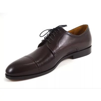 Burgundowe derby cap toe exclusive PW112 – derby męskie wizytowe