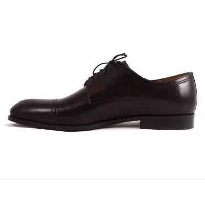 Burgundowe derby cap toe exclusive PW112 – derby męskie wizytowe
