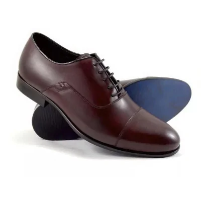 Oxfordy męskie burgundowe Pilpol Prato PW022 cap toe