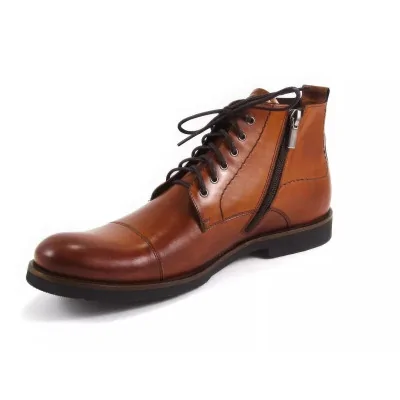 Trzewiki zimowe brązowe – męskie buty zimowe na zamek