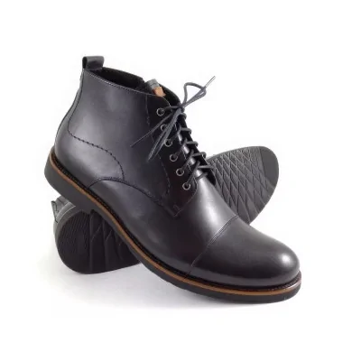 trzewiki zimowe czarne skórzane