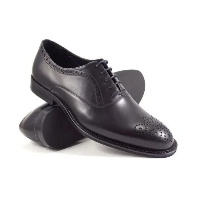 buty męskie Pilpol Prato PW161 C1 Czarne Brogsy-Derby