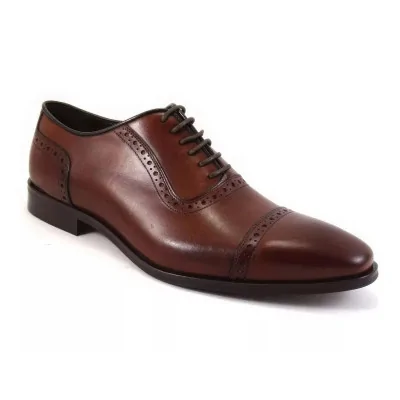 Oxford Brogowany Orzech – Orzechowe Oxfordy Cap Toe Męskie PW134 Premium Oxford Brogowany Orzech – Orzechowe Oxfordy Cap Toe Męskie PW134 Premium