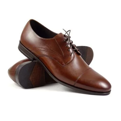buty męskie Pilpol 1750 B316 Brązowe Derby