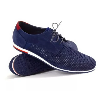 granatowe derby ażurowe casual Pilpol PC088 perforowane letnie