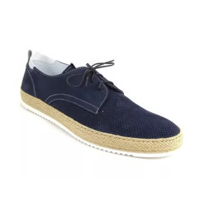 Półbuty Letnie Granatowe Ażurowe – Letnie Buty Męskie Granatowe Perforowane
