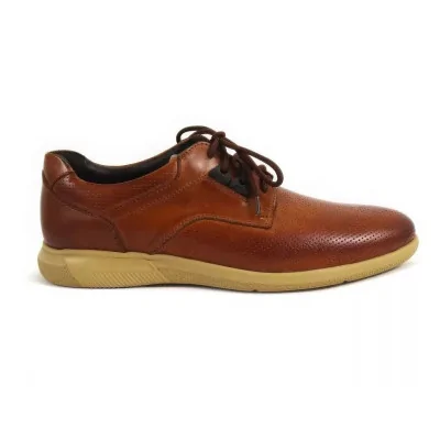 Półbuty Casual Perforowane Koniakowe – Letnie Półbuty Męskie Perforowane