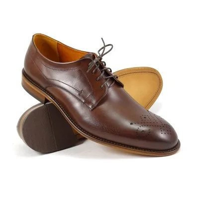 buty męskie Pilpol Prato PW199 B203 Brązowe Derby Rozeta