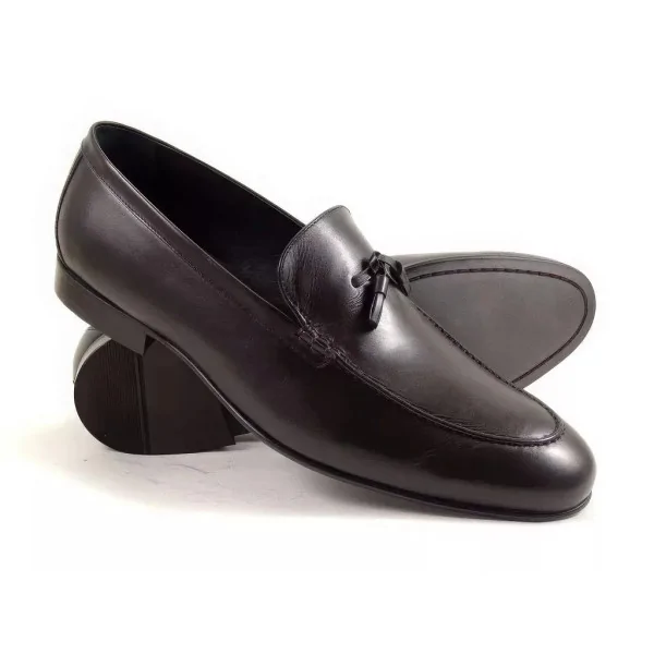 Eleganckie Loafersy Czarne Męskie Pilpol Prato PW056