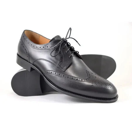 Buty męskie Pilpol Prato PW217 C1 Czarne Brogsy-Derby