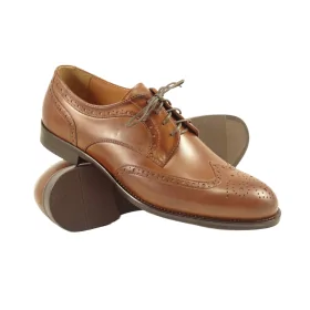 Buty męskie Pilpol Prato PW217 B158 Brązowe Brogsy-Derby