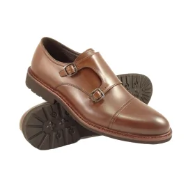 Buty męskie Pilpol Prato PW237 B203 Brązowe Monki na Lekkim Spodzie