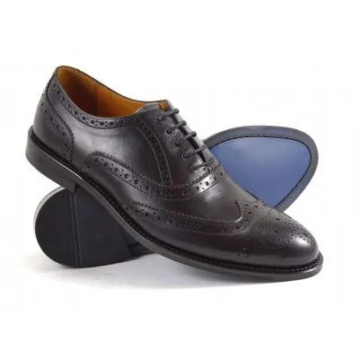 Buty męskie Pilpol 1666 C120 Czarne Brogsy-Oxford