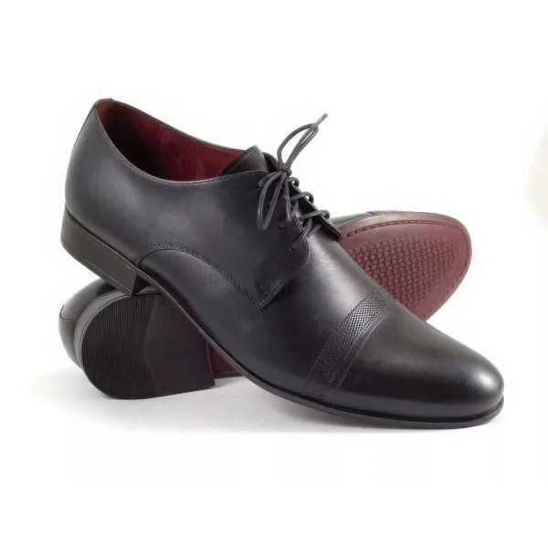 Eleganckie Derby Czarne Męskie Pilpol 1707