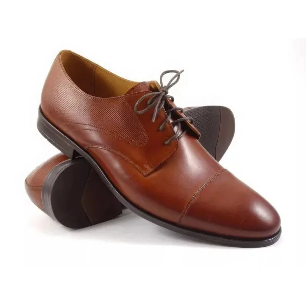 Eleganckie Derby Koniakowe Męskie Pilpol 1741