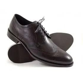buty męskie Pilpol Prato PW054 W687 Czarne Brogsy-Derby