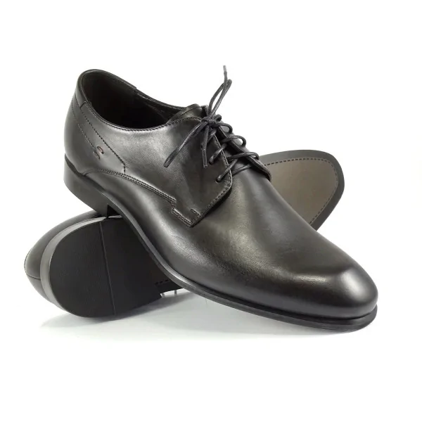 Eleganckie Derby Czarne Męskie Pilpol Prato PW169