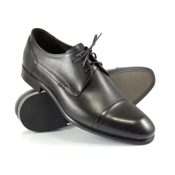 Eleganckie Derby Czarne Męskie Pilpol Prato PW170