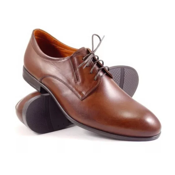 Buty Derby Orzechowe Męskie Pilpol 1746