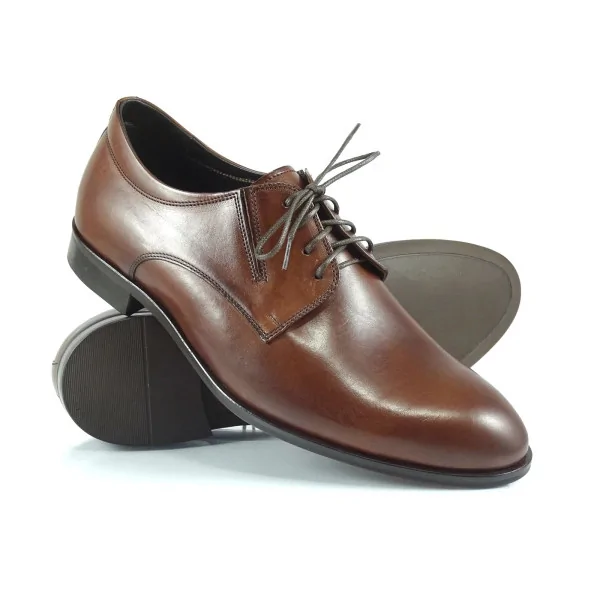 Buty Derby Orzechowe Męskie Premium Pilpol Prato PW165